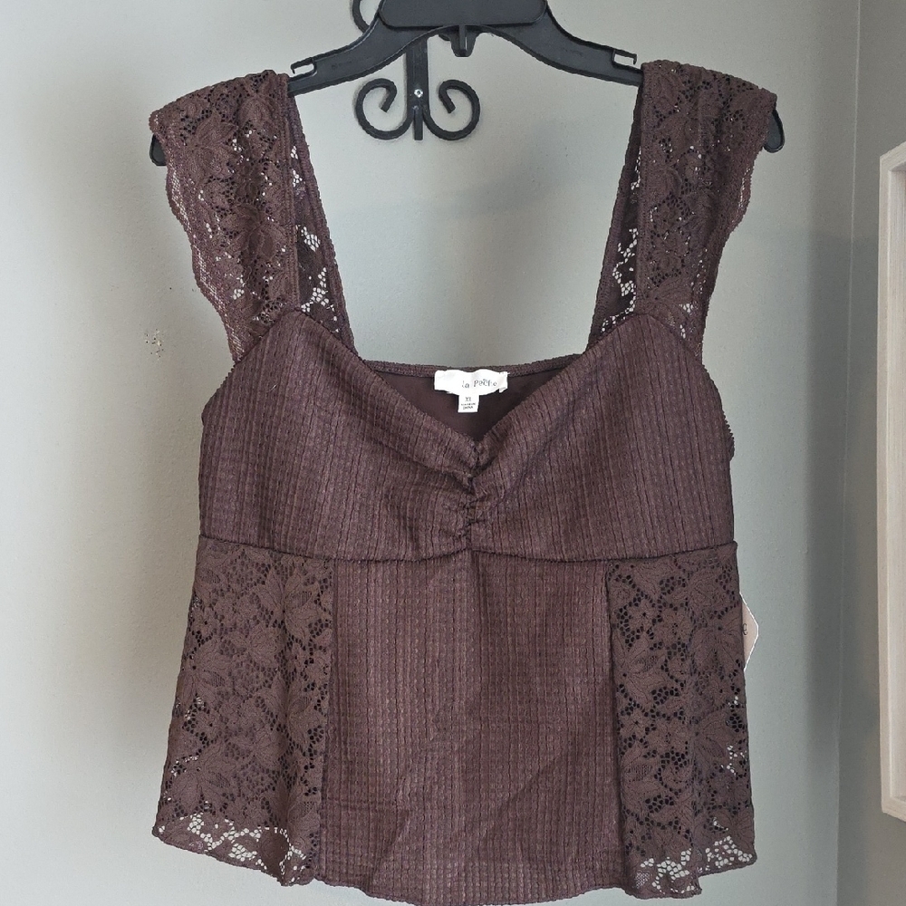 Baby Doll  Boho Tank in Deep Brown Size XL